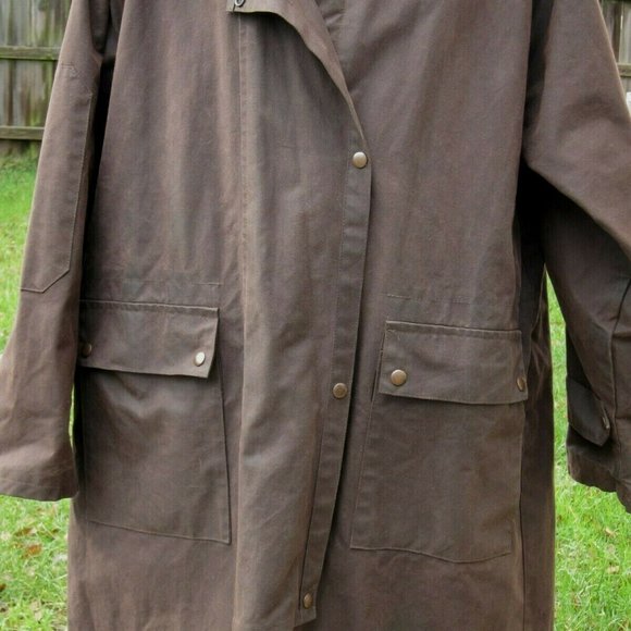 KAKADU TRADERS AUSTRALIA Ranch Duster Large Brown Oiled Cotton Canvas Coat - Picture 4 of 12